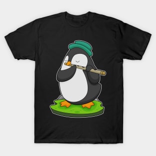 Penguin Musician Flute Music T-Shirt